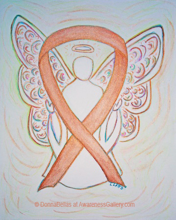 Childhood Cancer Gold Awareness Ribbon Angel Painting Art