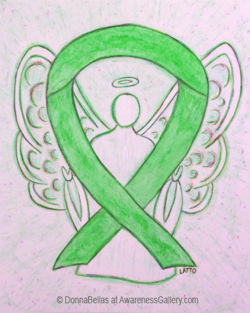 Lime Green Awareness Angel Art Painting
