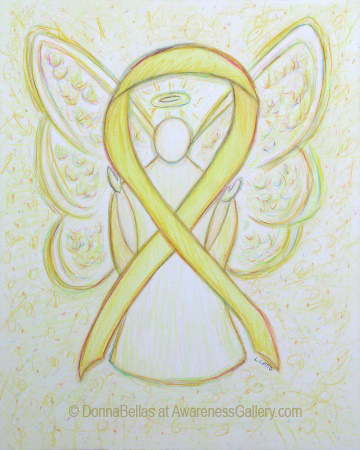Yellow Awareness Ribbon Angel Painting Art Painting